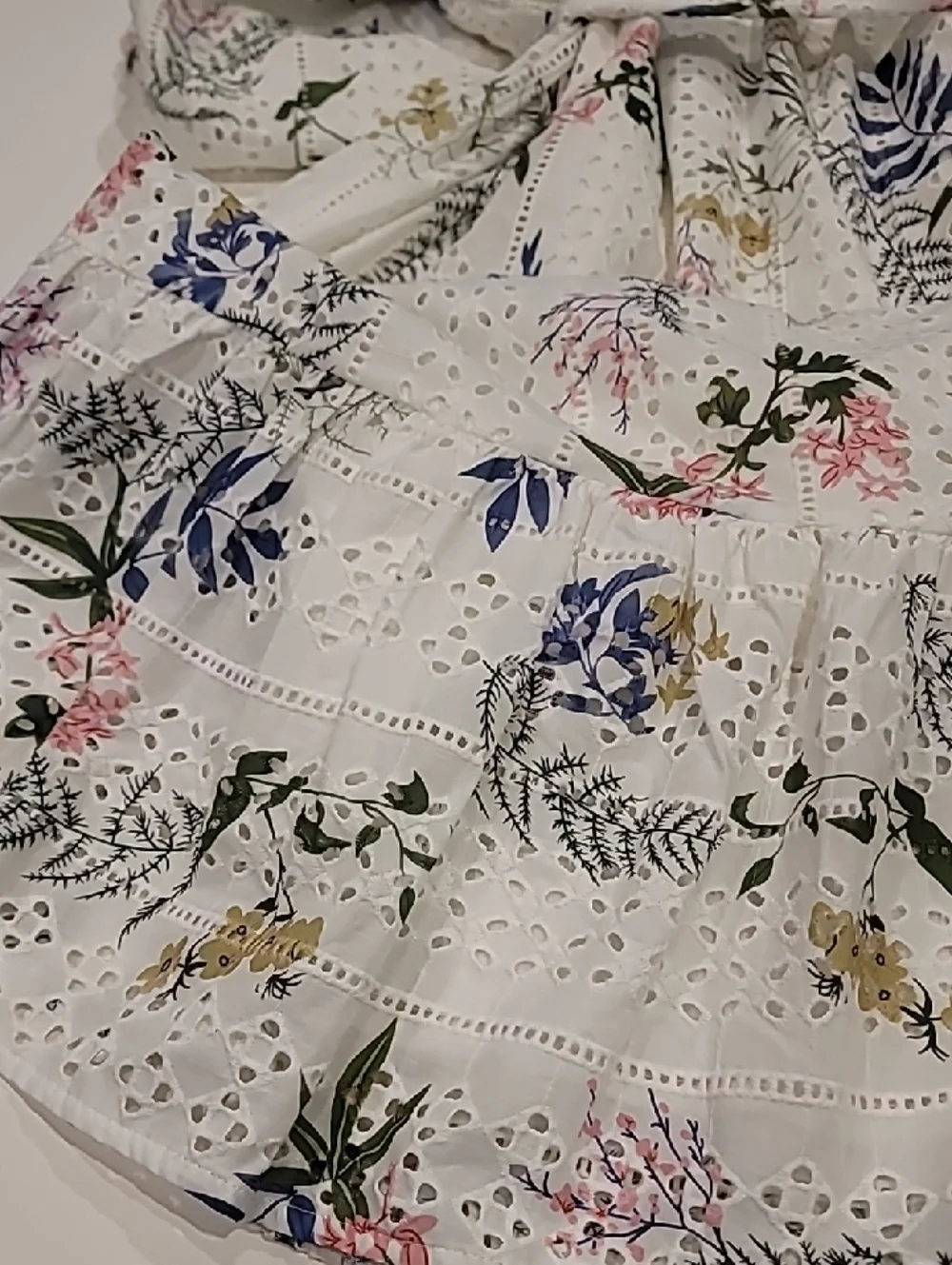 Just Me White Floral Eyelet Off-Shoulder Midi Sun Dress Large - Picture 13 of 13